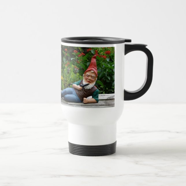 Avslappnande Gnome med det Santa locket Resemugg (Höger)