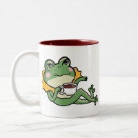 Avslappnande Grön Groda Tea Lover Tröja - Unik Des
