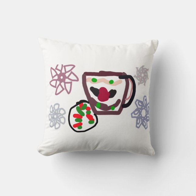 Avslappnande julbakelse och kaffe   kudde (Framsida)