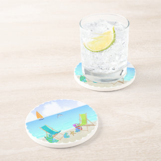Avslappnande kustfartyg för strandsandstendrink underlägg sandsten