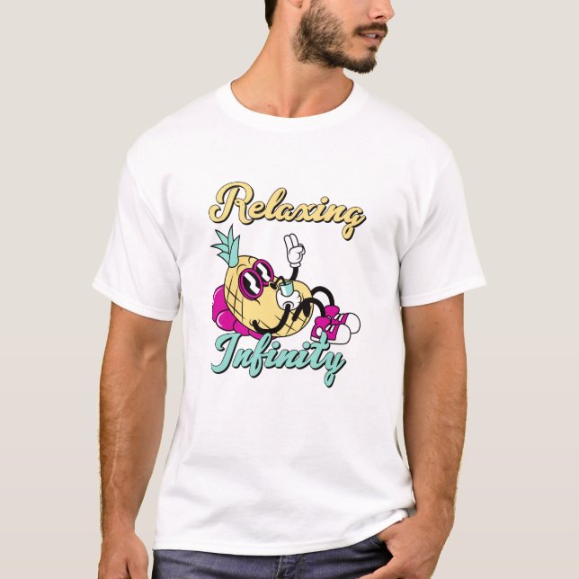 Avslappnande Oändlighet Ananas | Söt Design T Shirt (Framsida)
