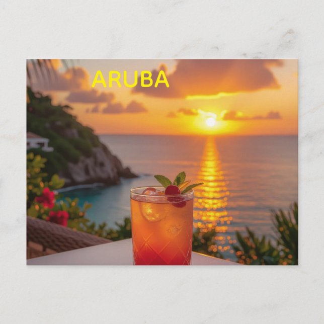 Avslappnande på aruba helg vykort (Framsida)