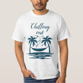 Avslappnande Palmträd Hängmatta på Stranden T Shirt