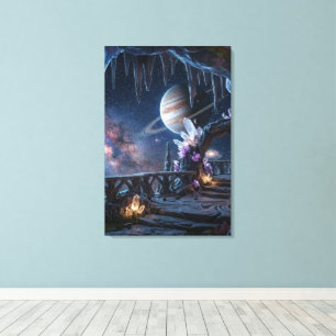 Avslappnande Planet Rymdduk Canvastryck