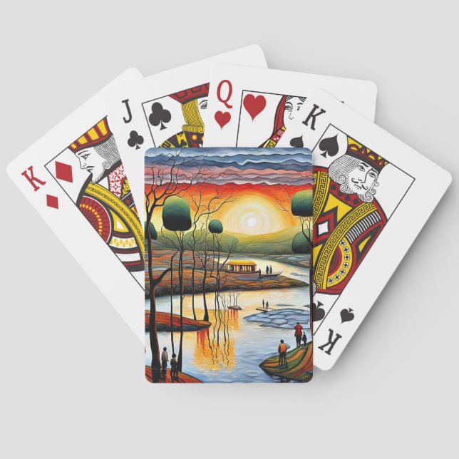 Avslappnande vid floden 5 casinokort (Baksidan)