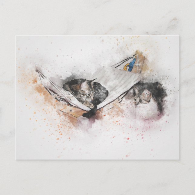 avslappnande vykort för katter (Framsida)