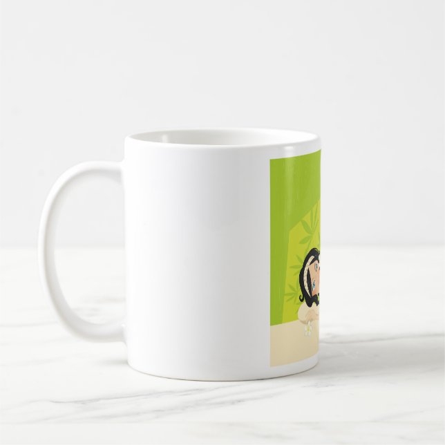 Avslappnande Zen Spa Kvinna Tropisk Välbefinnande Kaffemugg (Vänster)