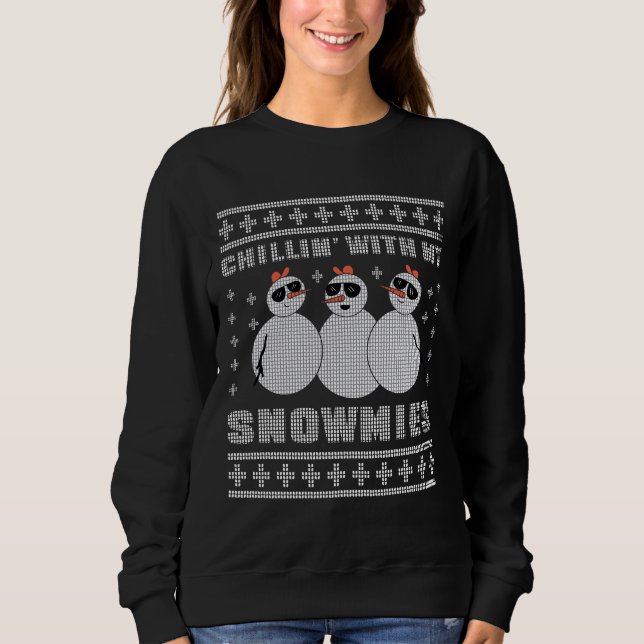Avslappnar Med Mina Snökompisar Jul Ful Sweater Ci T Shirt (Framsida)