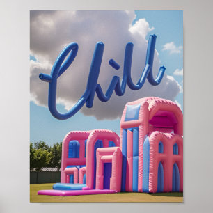 Avslappnat Uppblåsbart Slott Himmel Poster