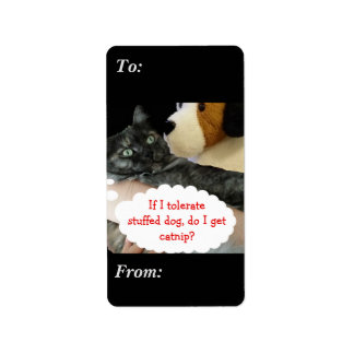 Avslaxad katt tolererar Hund etiketter med RoseWri Adressetikett