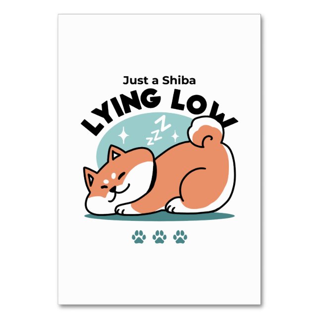 Avslaxade Shiba Inu Art: Bara ett Shiba Ljuger låg Bordsnummer (Framsidan)