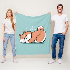 Avslaxade Shiba Inu Art: Bara ett Shiba Ljuger låg Fleecefilt