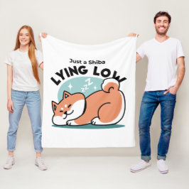 Avslaxade Shiba Inu Art: Bara ett Shiba Ljuger låg Fleecefilt