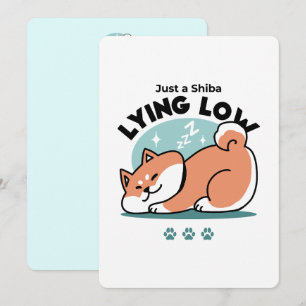 Avslaxade Shiba Inu Art: Bara ett Shiba Ljuger låg Julkort