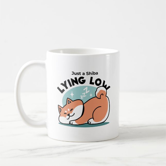 Avslaxade Shiba Inu Art: Bara ett Shiba Ljuger låg Kaffemugg (Vänster)