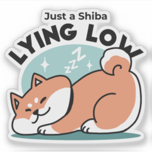 Avslaxade Shiba Inu Art: Bara ett Shiba Ljuger låg Klistermärken