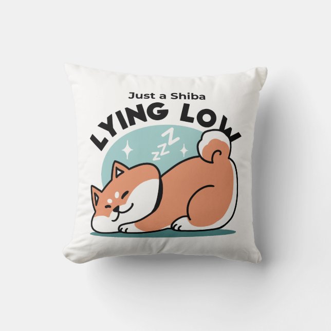 Avslaxade Shiba Inu Art: Bara ett Shiba Ljuger låg Kudde (Framsida)