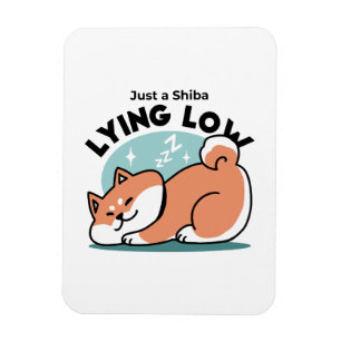 Avslaxade Shiba Inu Art: Bara ett Shiba Ljuger låg Magnet