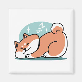 Avslaxade Shiba Inu Art: Bara ett Shiba Ljuger låg Magnet