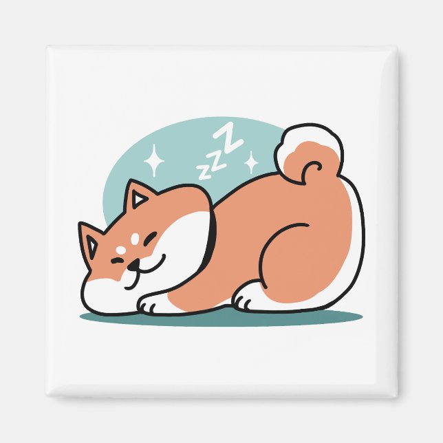 Avslaxade Shiba Inu Art: Bara ett Shiba Ljuger låg Magnet (Framsidan)