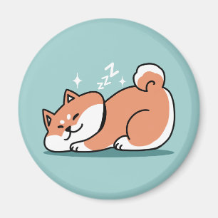 Avslaxade Shiba Inu Art: Bara ett Shiba Ljuger låg Magnet
