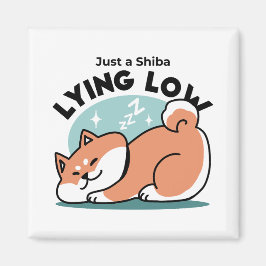 Avslaxade Shiba Inu Art: Bara ett Shiba Ljuger låg Magnet