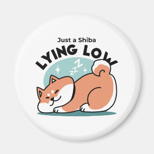Avslaxade Shiba Inu Art: Bara ett Shiba Ljuger låg Magnet