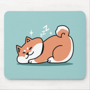 Avslaxade Shiba Inu Art: Bara ett Shiba Ljuger låg Musmatta