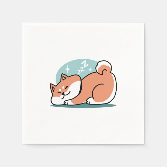 Avslaxade Shiba Inu Art: Bara ett Shiba Ljuger låg Pappersservett (Framsidan)