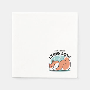 Avslaxade Shiba Inu Art: Bara ett Shiba Ljuger låg Pappersservett