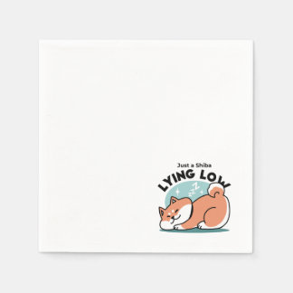 Avslaxade Shiba Inu Art: Bara ett Shiba Ljuger låg Pappersservett