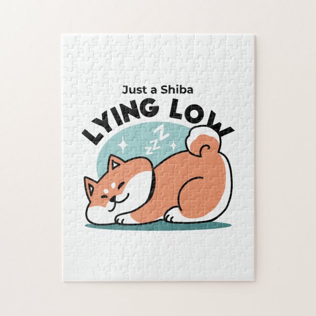Avslaxade Shiba Inu Art: Bara ett Shiba Ljuger låg Pussel (Vertikal)