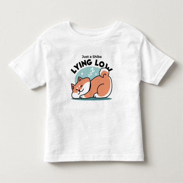 Avslaxade Shiba Inu Art: Bara ett Shiba Ljuger låg T Shirt (Framsida)