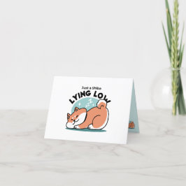 Avslaxade Shiba Inu Art: Bara ett Shiba Ljuger låg Tack Kort