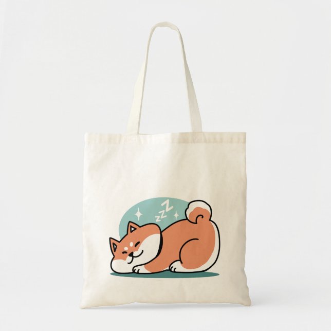 Avslaxade Shiba Inu Art: Bara ett Shiba Ljuger låg Tygkasse (Framsidan)