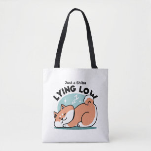 Avslaxade Shiba Inu Art: Bara ett Shiba Ljuger låg Tygkasse