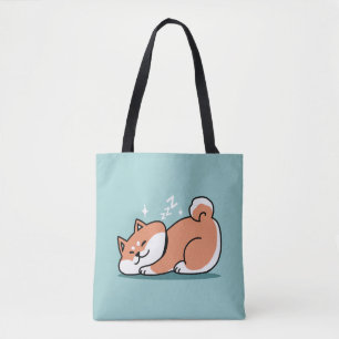 Avslaxade Shiba Inu Art: Bara ett Shiba Ljuger låg Tygkasse