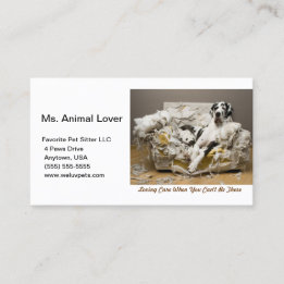 Avslaxning av great dane på Soffa White Visitkort