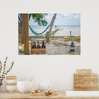 Avslaxning på strandfoto poster