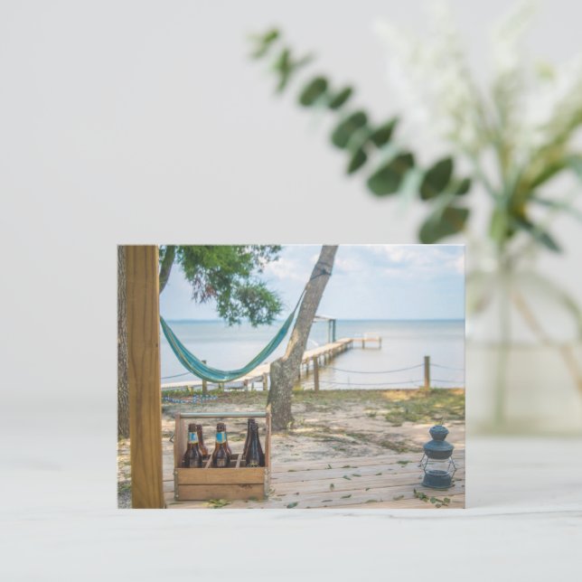 Avslaxning på strandfoto vykort (Stående Fram)