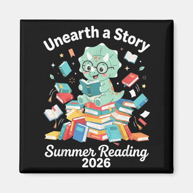Avslöja en berättelse sommarläsning 2026 bibliotek magnet (Framsidan)