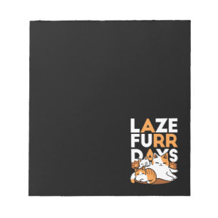 Avslöjande kattkonst - "Laze Furr Days" för kattlo Anteckningsblock