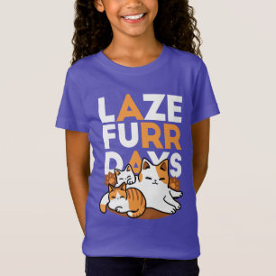 Avslöjande kattkonst - "Laze Furr Days" för kattlo T Shirt