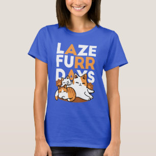Avslöjande kattkonst - "Laze Furr Days" för kattlo T Shirt