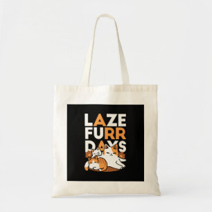 Avslöjande kattkonst - "Laze Furr Days" för kattlo Tygkasse