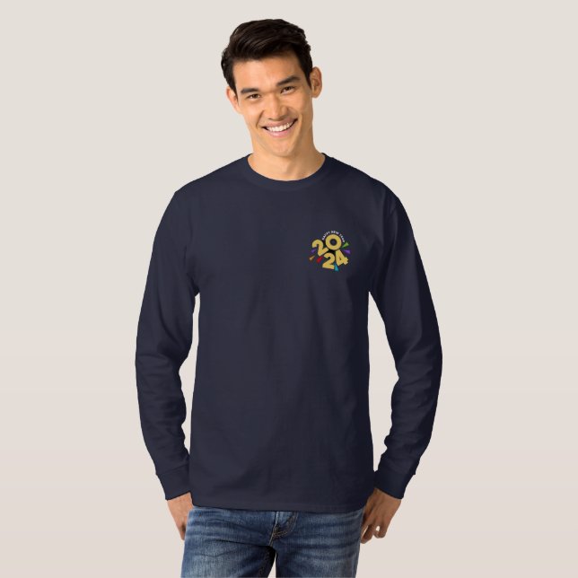 Avslöjar nytt år 2024 | Mäns långärmad T Shirt (Hel framsida)