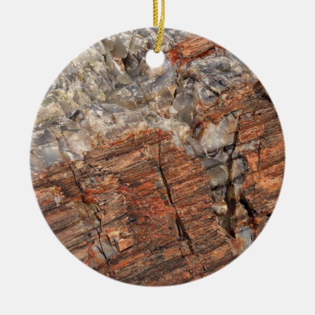 Avslut av Petrified Log I Julgransprydnad Keramik (Framsidan)