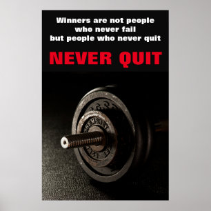 Avsluta aldrig den inspirerande Fitness-dockan Poster