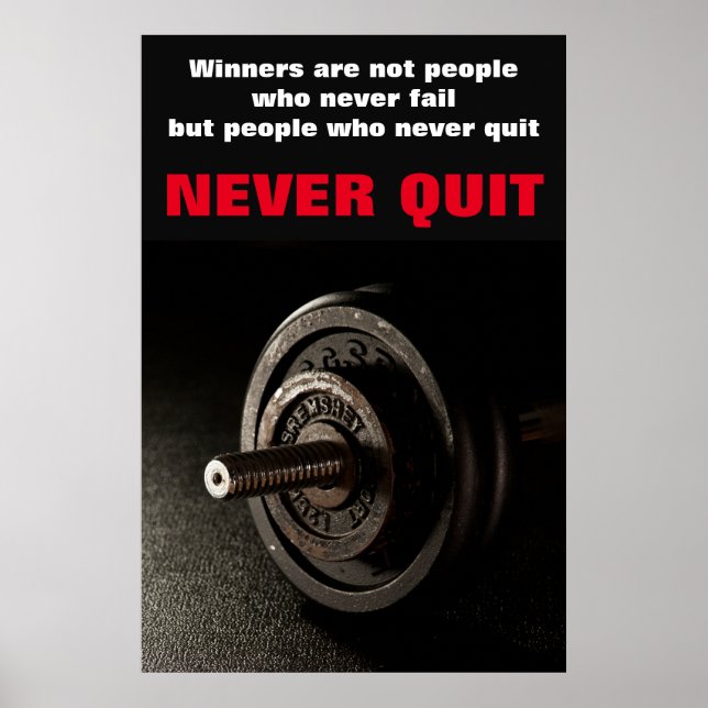 Avsluta aldrig den inspirerande Fitness-dockan Poster (Framsidan)