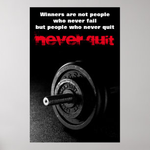 Avsluta aldrig den inspirerande Fitness-dockan Poster